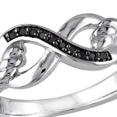 Black Diamond Infinity Ring Sterling Silver