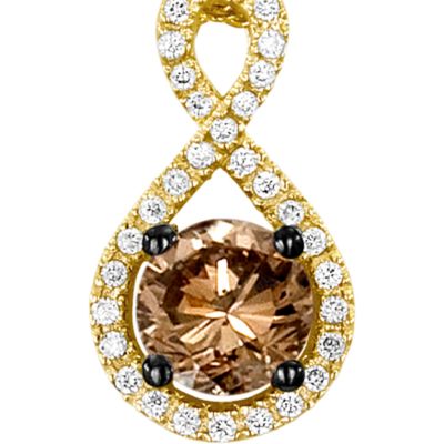 Chocolate Diamond® and Vanilla Diamond™ Pendant in 14k Honey Gold™