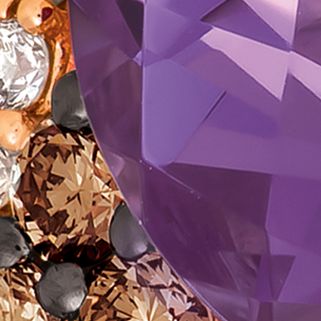 Creme Brulee® 7/8 ct. t.w. Grape Amethyst™, 1/5 ct. t.w. Chocolate Diamonds®, 1/6 ct. t.w. Nude Diamonds™ Ring in 14K Strawberry Gold®