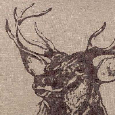 Elk Bust Burlap Throw Pillow