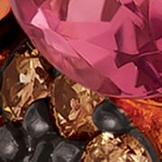 Chocolatier® Ring featuring 4.5 ct. t.w. Peach Morganite™, 7/8 ct. t.w. Passion Fruit Tourmaline™, 1/2 ct. t.w. Chocolate Diamonds®, 1/6 ct. t.w. Vanilla Diamonds® Ring in 14K Strawberry Gold®