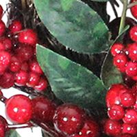 Lush Berry and Leaf Artificial Christmas Wreath  18-Inch  Unlit