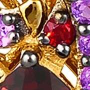 Earrings featuring 4.5 ct. t.w. Pomegranate Garnet™, 1.25 ct. t.w. Grape Amethyst™,  set in 14K Honey Gold™