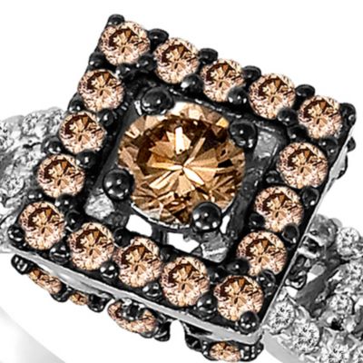 Chocolate Diamond® and Vanilla Diamond® Ring in 14k Vanilla Gold®