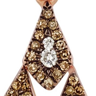 Earrings featuring 1/2 ct. t.w. Vanilla Diamonds®, 3/4 ct. t.w. Chocolate Diamonds®  in 14K Strawberry Gold®