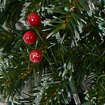 Frosted Christmas Wreath with Ornaments and Berries