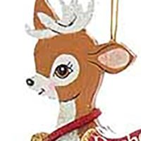 4-Inch Wooden Reindeer 8-Piece Ornament Set