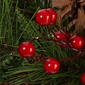 20" Holiday Merry Christmas Door Wall Hanger with Pinecones and Berries 