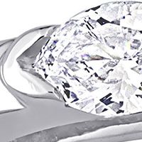 1/4 CT TDW Round and Marquise Diamond Engagement Ring 10k White Gold