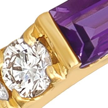  5/8 ct. t.w. Diamond and 7/8 ct. t.w. Amethyst  in 14K Yellow Gold 