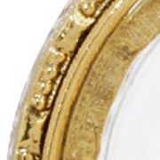 Gold Tone Antique German Clear  Glass Intaglio Stone Necklace - 16 Inch Adj