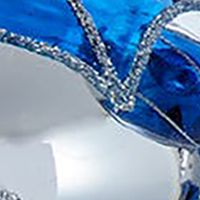 80MM Glass Blue Snowflake Ball, Onion and Teardrop Shaped Ornaments, 3-Piece Set