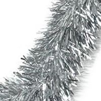 50' Traditional Shiny Silver 6 Ply Christmas Foil Tinsel Garland - Unlit