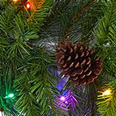 6 Foot Colorado Fir Artificial Christmas Garland with 50 Multicolored LED Lights, Berries, and Pinecones