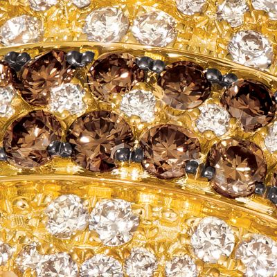 1.13 ct. t.w. Chocolate Diamonds®, 7/8 Nude Diamonds™ Ring 14k Honey Gold™