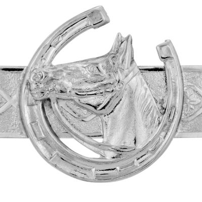 Silver Tone Horseshoe and Horse Hair Barrette