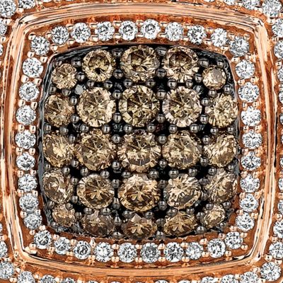Rectangular Chocolate Diamond Pendant set in 14K Strawberry Gold