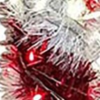 4' Pre Lit Red and White LED Tinsel Candy Cane