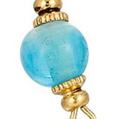 14K Gold-Dipped Triple Spinner Faux Pearl Mary Cameo Blue Bead Necklace 30