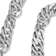 SIlver Tone Twisted Curb Rope Chain Mask Holder