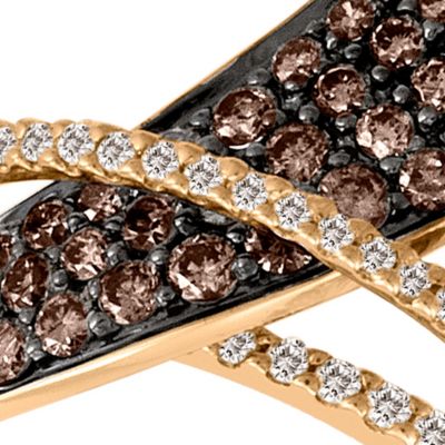 Chocolatier Chocolate and Vanilla Diamonds Ring in 14k Strawberry Gold