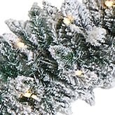 9 Foot Flocked Artificial Christmas Garland with 50 Warm White LED Lights