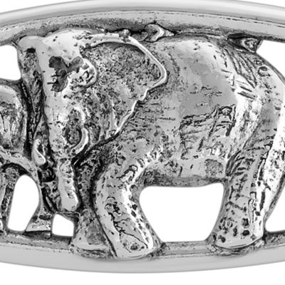 Silver Tone Sculpted Ox, Elephant and Goat Animal Brooch