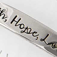 Boxed Silver Plated "Faith Hope Love" Cubic Zirconia Adjustable Bracelet