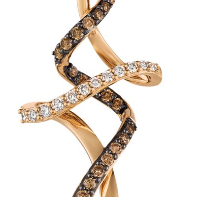 0.42 ct. t.w. Chocolate Diamonds® and 0.12 ct. t.w. Vanilla Diamonds® Pendant in 14k Strawberry Gold®