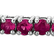 1/6 ct. t.w. Diamond and Ruby Bolo Bracelet in 14K White Gold 