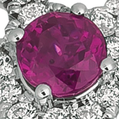 3/4 ct. t.w. Diamonds and 1/2 ct. t.w. Ruby Ring in 14K White Gold 