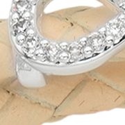 Cubic Zirconia Pave Infinity Leather Bracelet - Silver