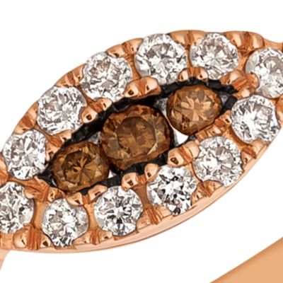 Chocolatier Vanilla Diamonds and Chocolate Diamonds 14k Honey Gold Ring