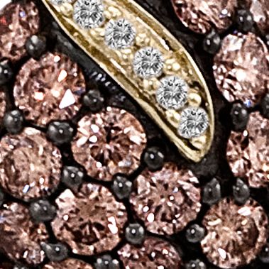 Chocolate Diamond® and Vanilla Diamond® Teardrop Pendant in 14k Honey Gold™