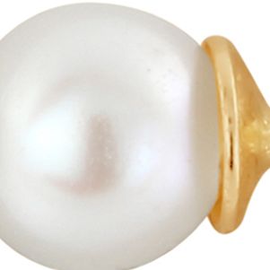 Kids Pearl Stud Earrings in 14K Yellow Gold