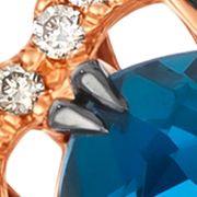 Pendant featuring 3.25 ct. t.w. Deep Sea Blue Topaz™, 1/5 ct. t.w. Chocolate Diamonds®, 1/5 ct. t.w. Nude Diamonds™ set in 14K Strawberry Gold®