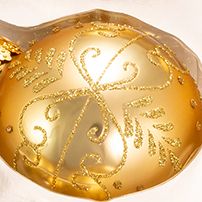 Gold With Pattern Glass Ornaments 12-Piece Box Set
