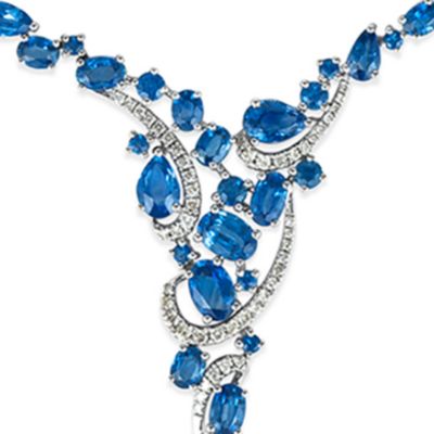 5.62 ct. t.w. Blueberry Sapphire™, 3/8 ct. t.w. Vanilla Diamonds® Necklace in 14K Vanilla Gold®
