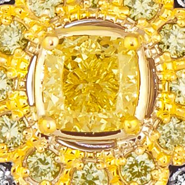 3/8 ct. t.w. Sunny Yellow Diamonds®, 1/5 ct. t.w. Vanilla Diamonds® Pendant Necklace in 14K Two Tone Gold