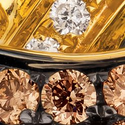 1 ct. t.w. Chocolate Diamond® and 1/6 ct. t.w. Vanilla Diamond® Ring in 14K Honey Gold™
