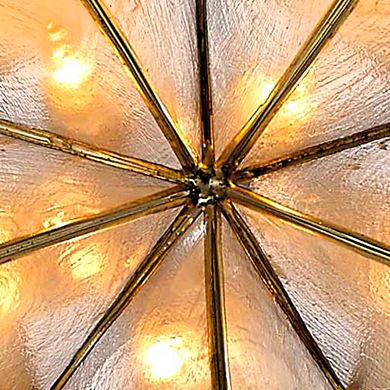 10-Light 15-Point Gold Sputnik Capiz Treetop