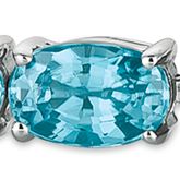 1/6 ct. t.w. Diamond and Blue Zircon Bracelet in 14k White Gold