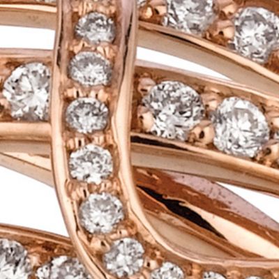 5/8 ct. t.w. Vanilla Diamond® Strawberry 'n Vanilla Gladiator Weave Ring in 14K Strawberry Gold®