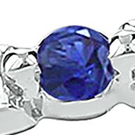 1/10 ct. t.w. Blue Sapphire and  White Diamond Band Ring 14K Gold