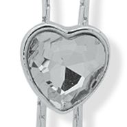 Silver Tone 34" Crystal Heart Slider Necklace