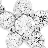 Boxed Sterling Silver Cubic Zirconia Triple Flower Necklace and Stud Earring Set