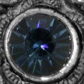 Pewter Blue Crystal Cross Locket Pendant Necklace - 28"