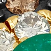 1/2 ct. t.w. Costa Smeralda Emeralds™, 1/2 ct. t.w. Nude Diamonds™, 1/5 ct. t.w. Chocolate Diamonds® Ring set in 14K Honey Gold™