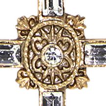 14K Gold Dipped Crystal Cross Pendant Necklace