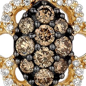 Chocolatier® Pendant with Chocolate Diamonds® and Vanilla Diamonds® in 14K Honey Gold